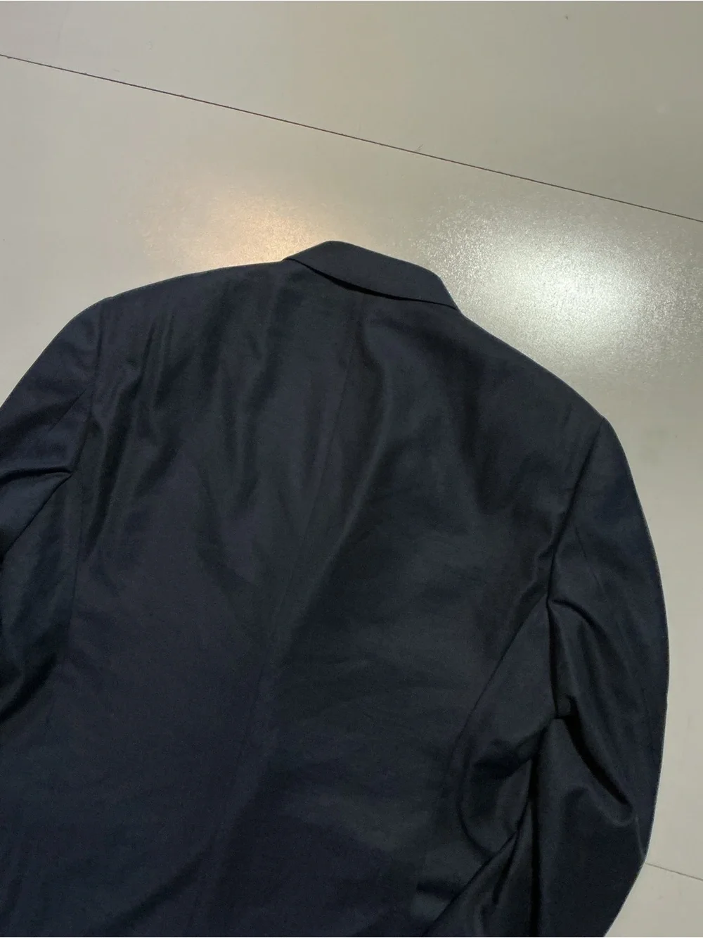 Armani Collezioni G Line Navy Blue 100% Wool Two Button Blazer Suit Jacket